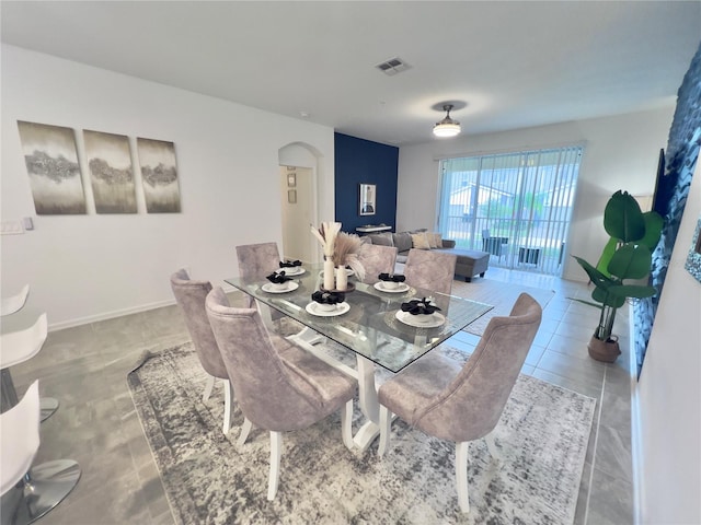 view of tiled dining room