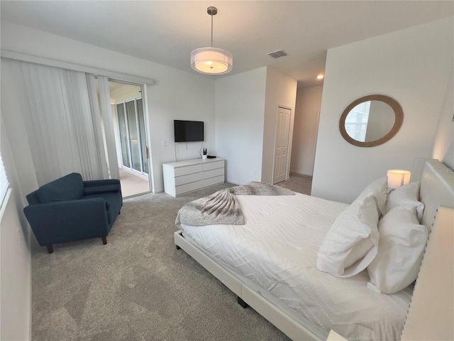 carpeted bedroom featuring a closet