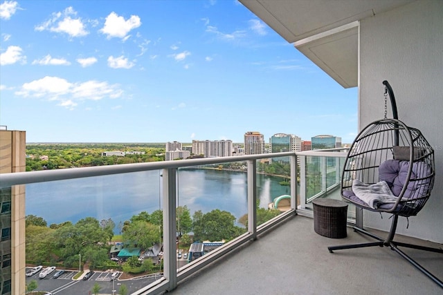 balcony with a water view