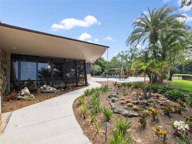 view of yard with a patio area