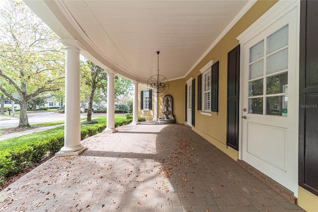 view of terrace with covered porch