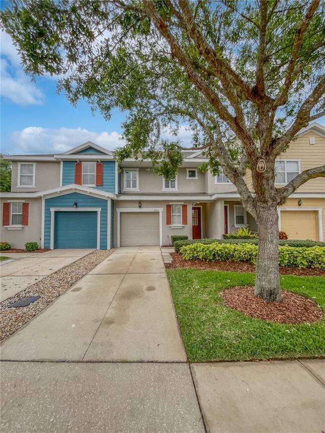 view of property with a garage