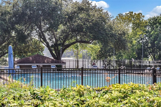 view of pool featuring a gazebo