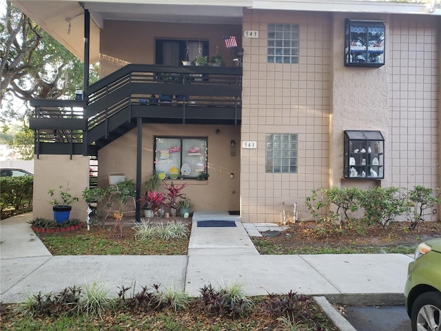 exterior space with a balcony