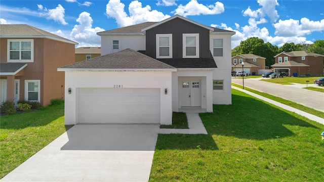 view of front property with a front lawn