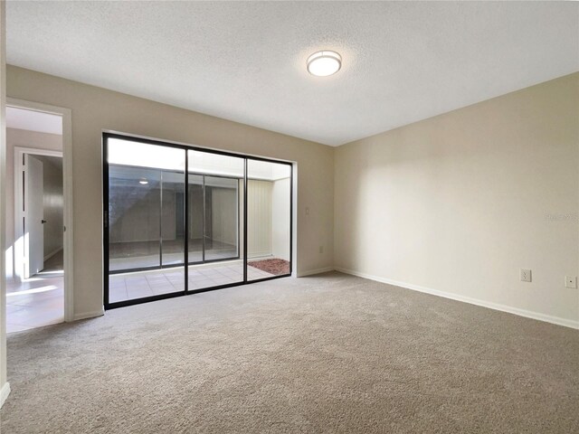 spare room with carpet floors and a textured ceiling