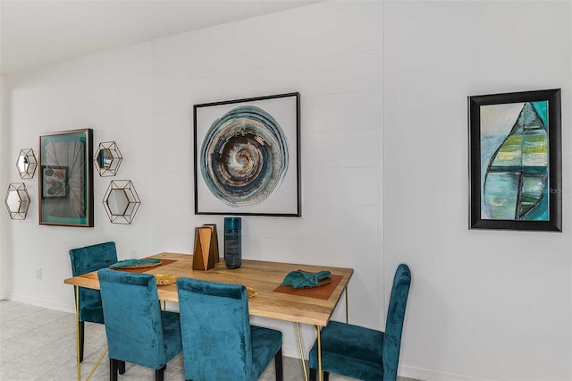 view of tiled dining space