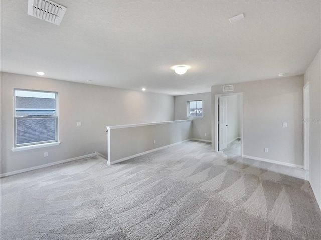 basement with light carpet