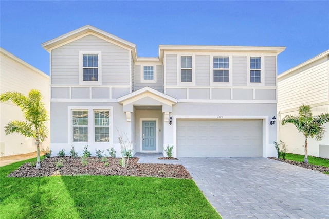 view of front facade with a garage