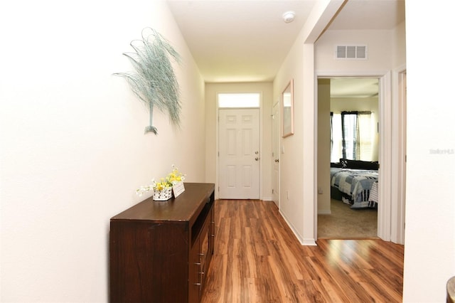 entryway featuring hardwood / wood-style flooring