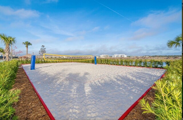 view of home's community with volleyball court