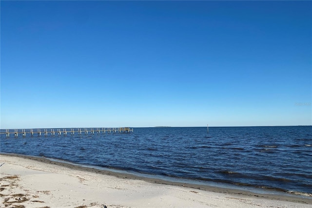 property view of water featuring a view of the beach