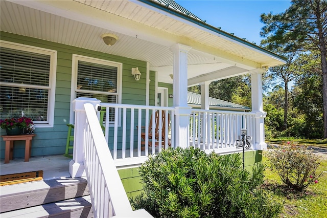 exterior space with a porch