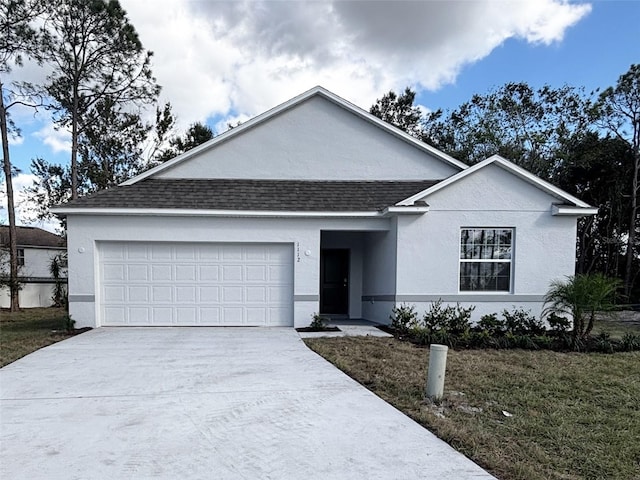 ranch-style home with a garage