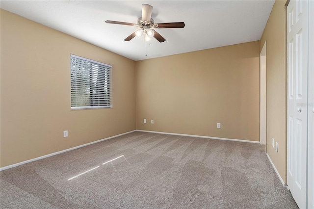 interior space featuring ceiling fan