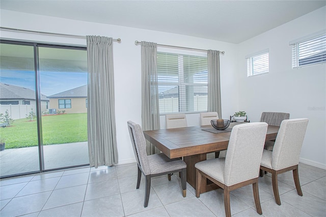 view of tiled dining room