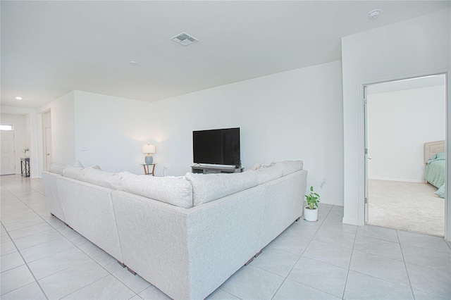 view of tiled living room