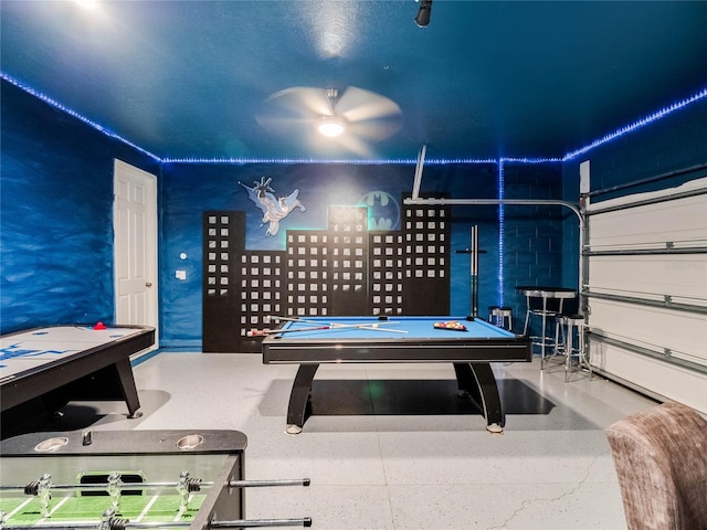 rec room with billiards