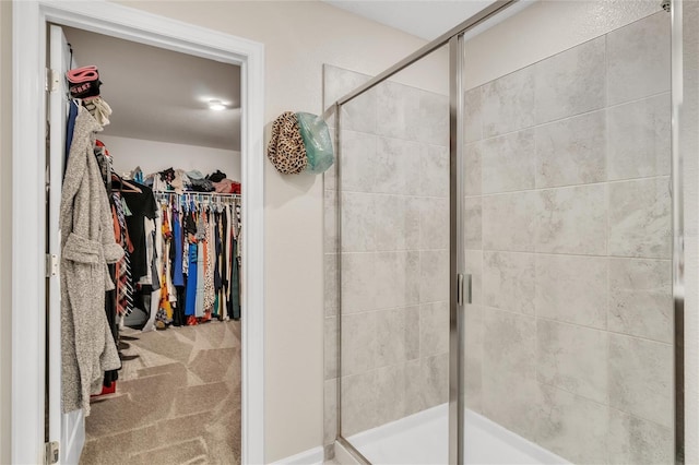 bathroom featuring walk in shower