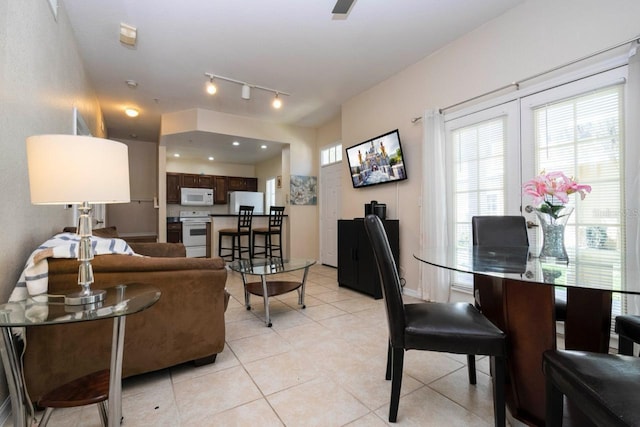 view of tiled living room