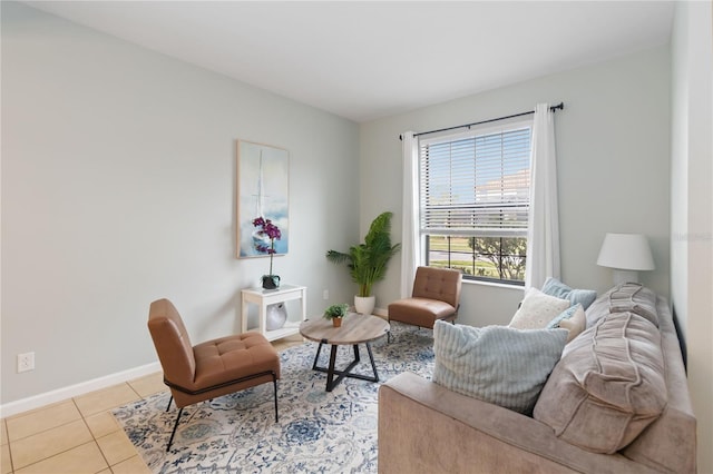 view of tiled living room