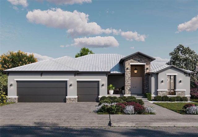 view of front facade with a garage