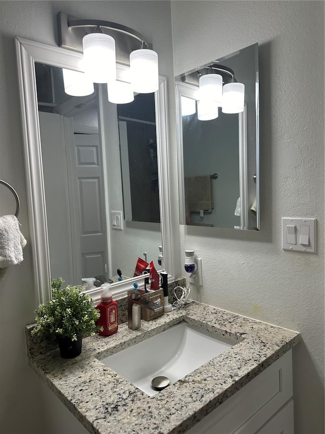 bathroom with oversized vanity