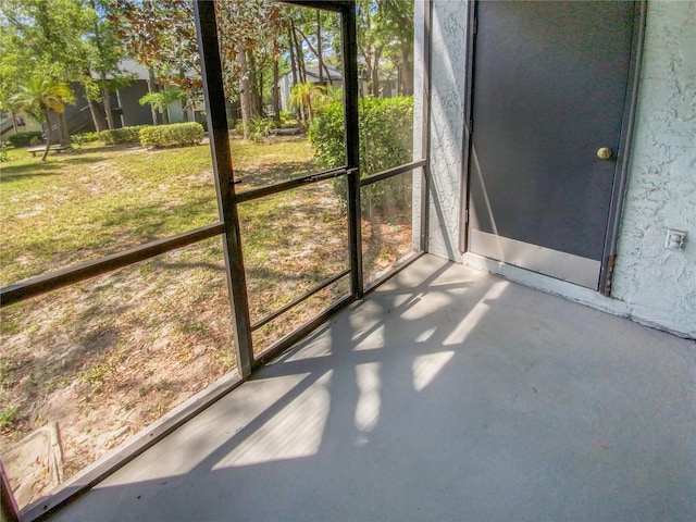 view of unfurnished sunroom