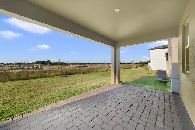 view of patio featuring central air condition unit