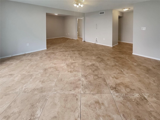 view of tiled spare room