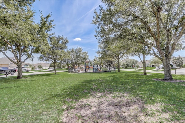 view of yard featuring a playground