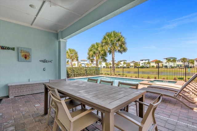 view of patio / terrace featuring a fenced in pool