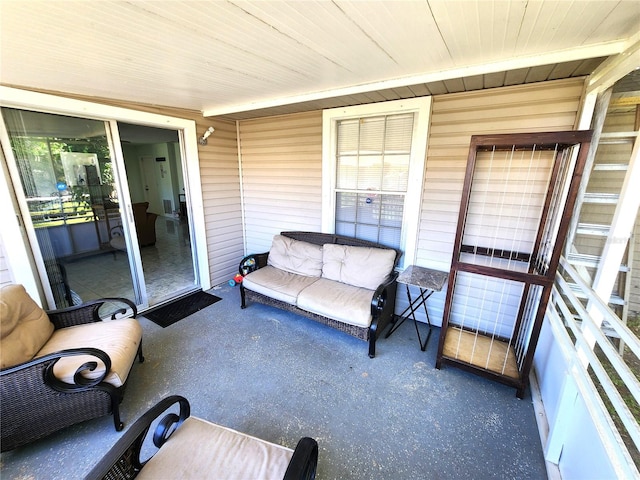 sunroom with wood ceiling