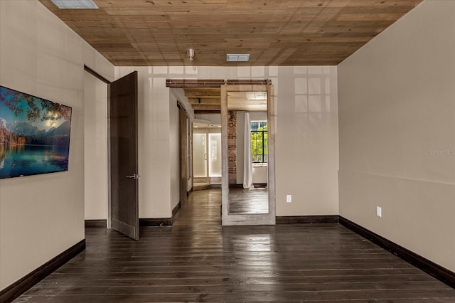 unfurnished room featuring dark hardwood / wood-style floors