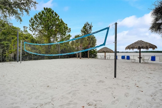 surrounding community featuring volleyball court