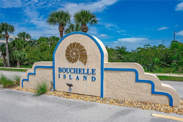 view of community sign