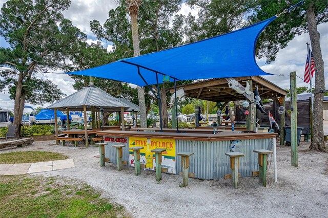 view of nearby features with a bar and a gazebo