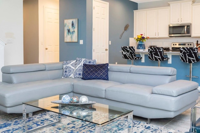 view of tiled living room