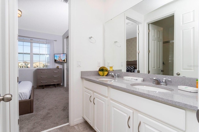 bathroom featuring double sink vanity