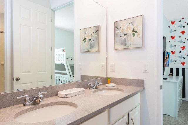 bathroom with double vanity