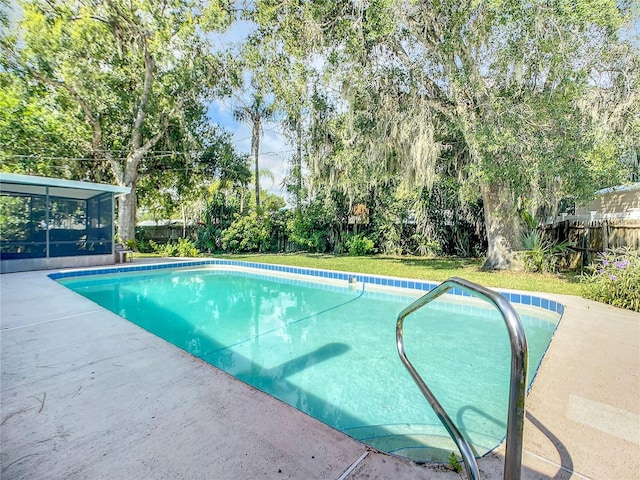 view of pool featuring fence and a fenced in pool