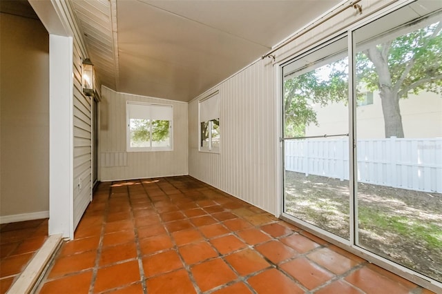 view of unfurnished sunroom