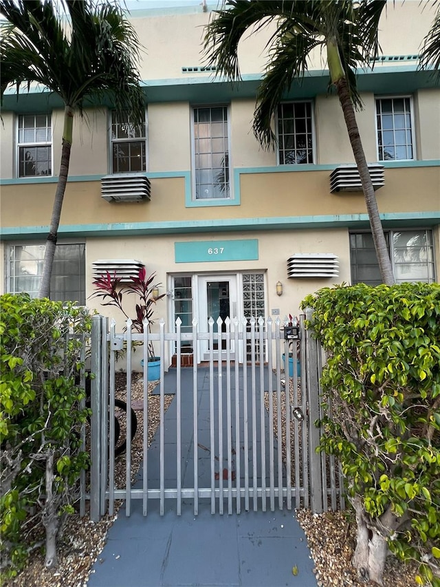 view of gate with french doors