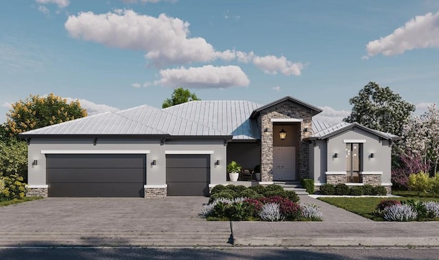 view of front of house with a garage