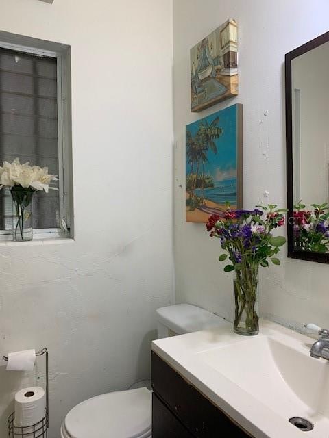 bathroom with vanity and toilet