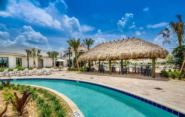 view of pool featuring a patio area