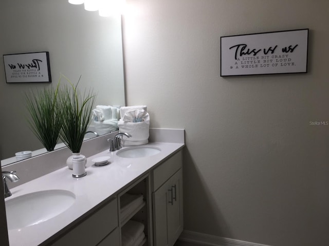 bathroom with double sink vanity