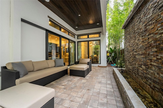 view of patio featuring an outdoor living space