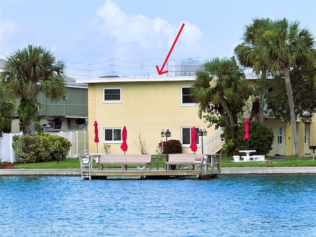 view of pool with a water view