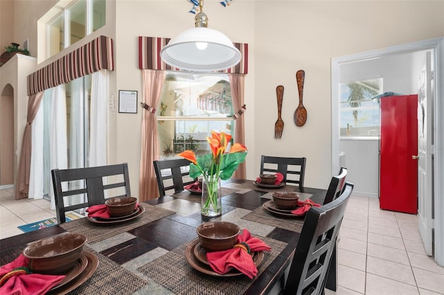 view of tiled dining room